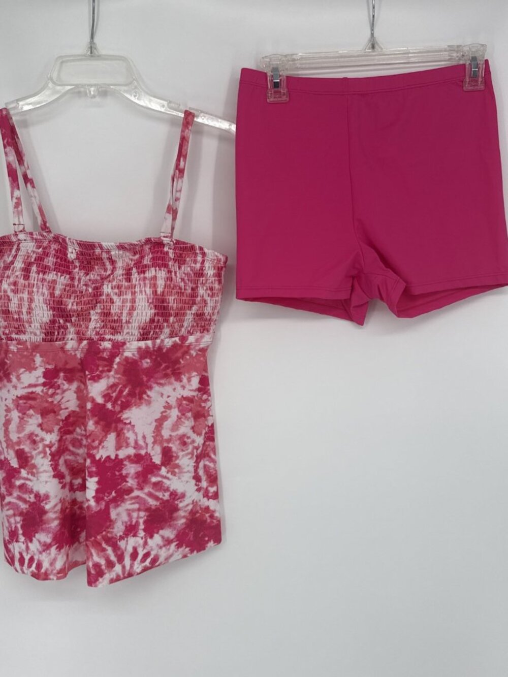 Kim Gravel x Swimsuits For All Size 10 Pink Smocked 2 Piece Swimsuit Shorts Set - Picture 3 of 8